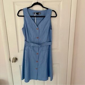 Love Moschino Blue Cotton Dress Size 8